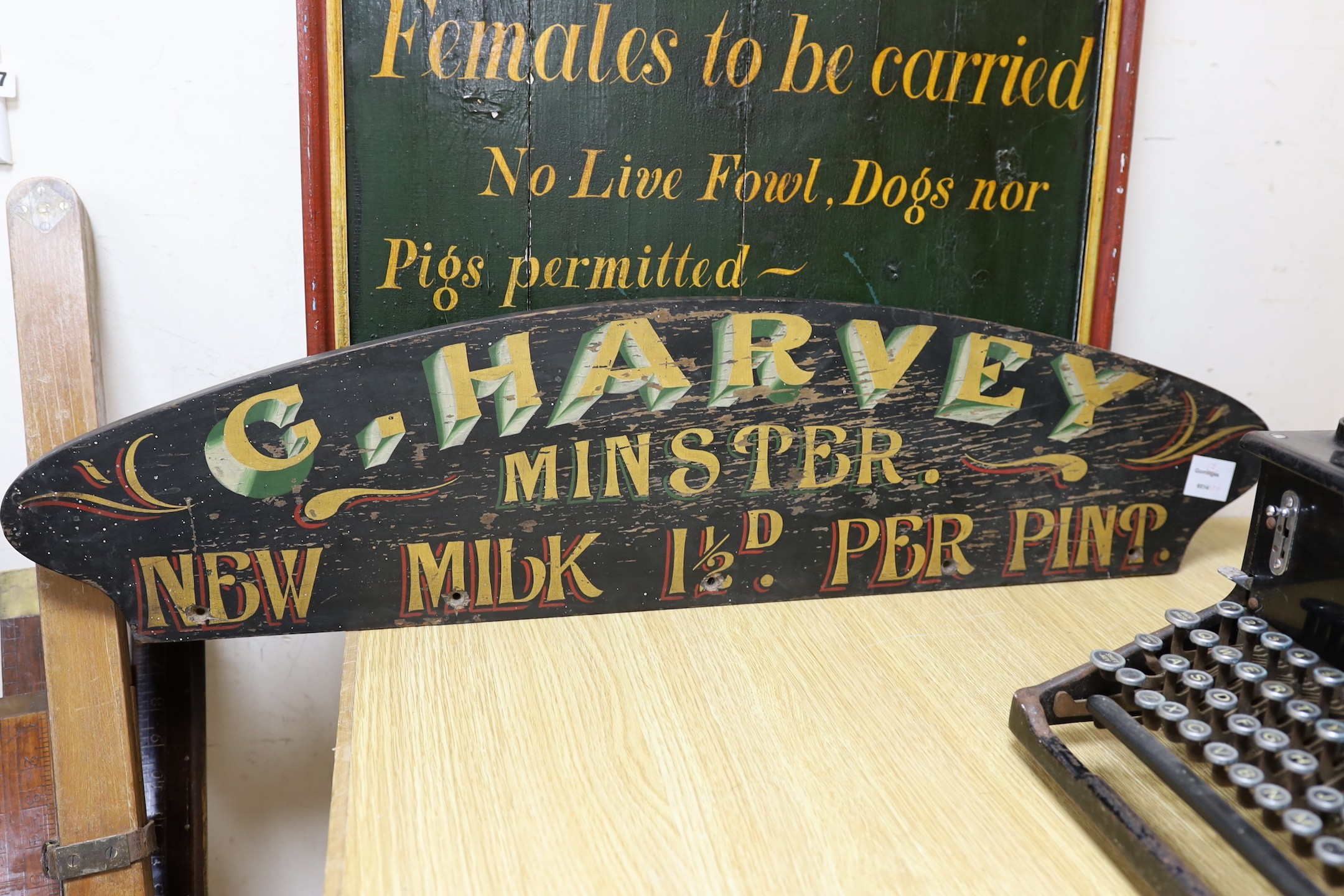 An Epping & Shenfield Staging Co sign and one other sign (2) largest 93x60cm